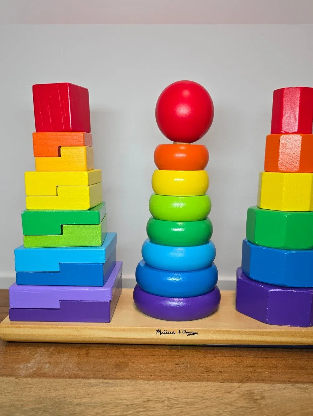 Melissa & DougGeometric Stacker Wooden Educational Toy. See Photos For Condition